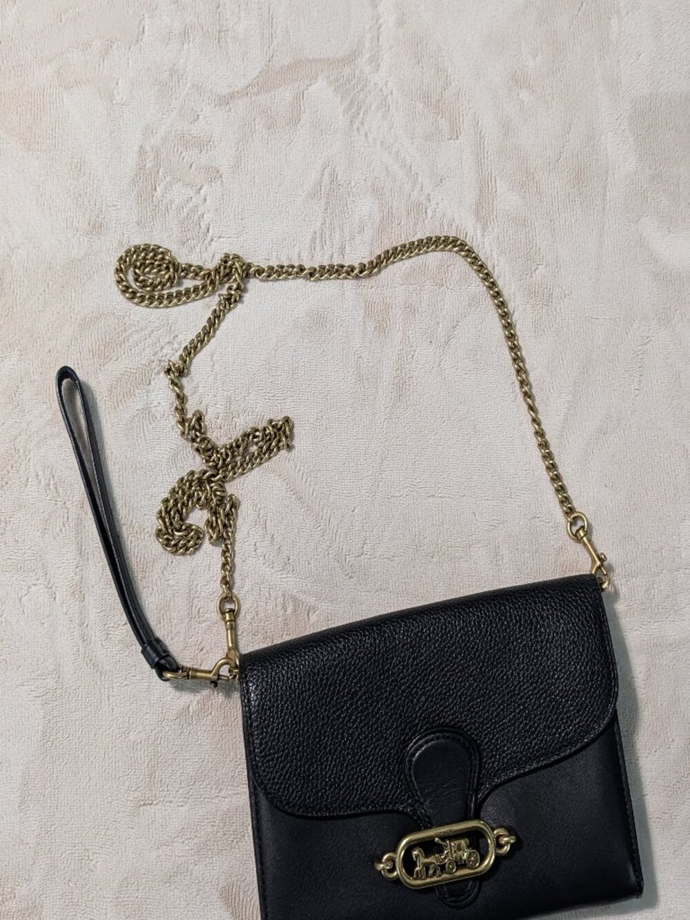 Coach Jade Wristlet/Envelope with Gold Chain